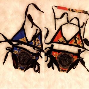 2t reversible bikini & red choker